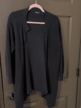 Maglia Black Open-Front Longline Women's Cardigan